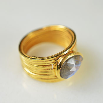 Lucia Ring Labradorite And Gold, 2 of 3