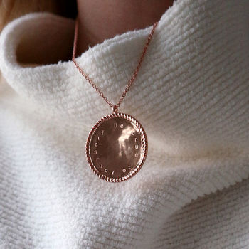 'Be True To Yourself' Engraved Coin Necklace, 5 of 7