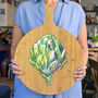 Hand Painted Artichoke Design Wooden Board, thumbnail 3 of 7