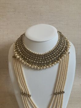 Indian Antique Gold Plated Pearl Mala Set, 3 of 9