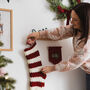 Personalised Red Stripe Hand Crocheted Stocking, thumbnail 5 of 9