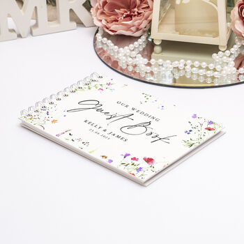 Watercolour Wildflower Wedding Guest Book, 2 of 4