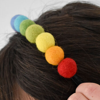 Rainbow Felt Ball Headband, 4 of 5