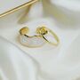 Two Piece Adjustable Wide Gold Plated Band Ring Set, thumbnail 2 of 4