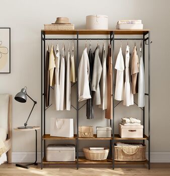 Portable Wardrobe With Hanging Rods And Shelves, 4 of 12