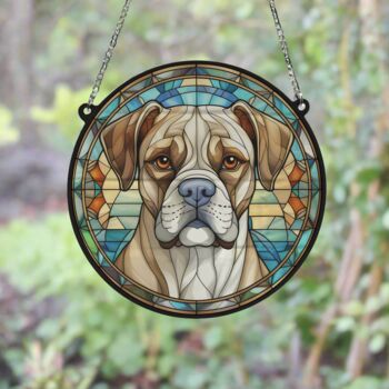 Boxer Stained Glass Effect Suncatcher, 3 of 6