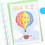 Rainbow Balloon Personalised Birthday Card, thumbnail 1 of 2