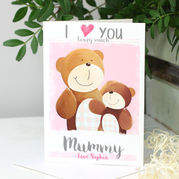 Personalised I Love You Beary Much Mummy Card, 6 of 12