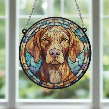 Vizsla Stained Glass Effect Suncatcher, 5 of 6