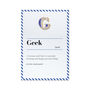 G Is For Geek Pin Badge And Card, thumbnail 4 of 4