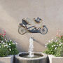 Metal Cat Duo On Bicycle Wall Art For Garden Decor, thumbnail 9 of 10