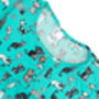 Girls Cat Cotton Summer Sleeveless Nightie Cream Aqua, thumbnail 4 of 5