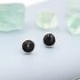 Sterling Silver Genuine Black Onyx Stud Earrings, thumbnail 5 of 11