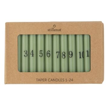 Slim Tapered Green One 24 Advent Candles, 3 of 3