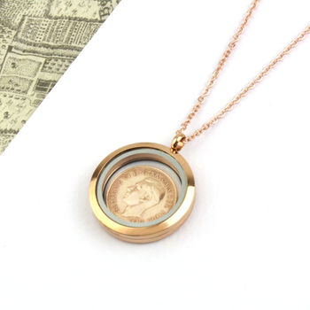 70th/ 80th Birthday Farthing Locket Necklace, 10 of 12