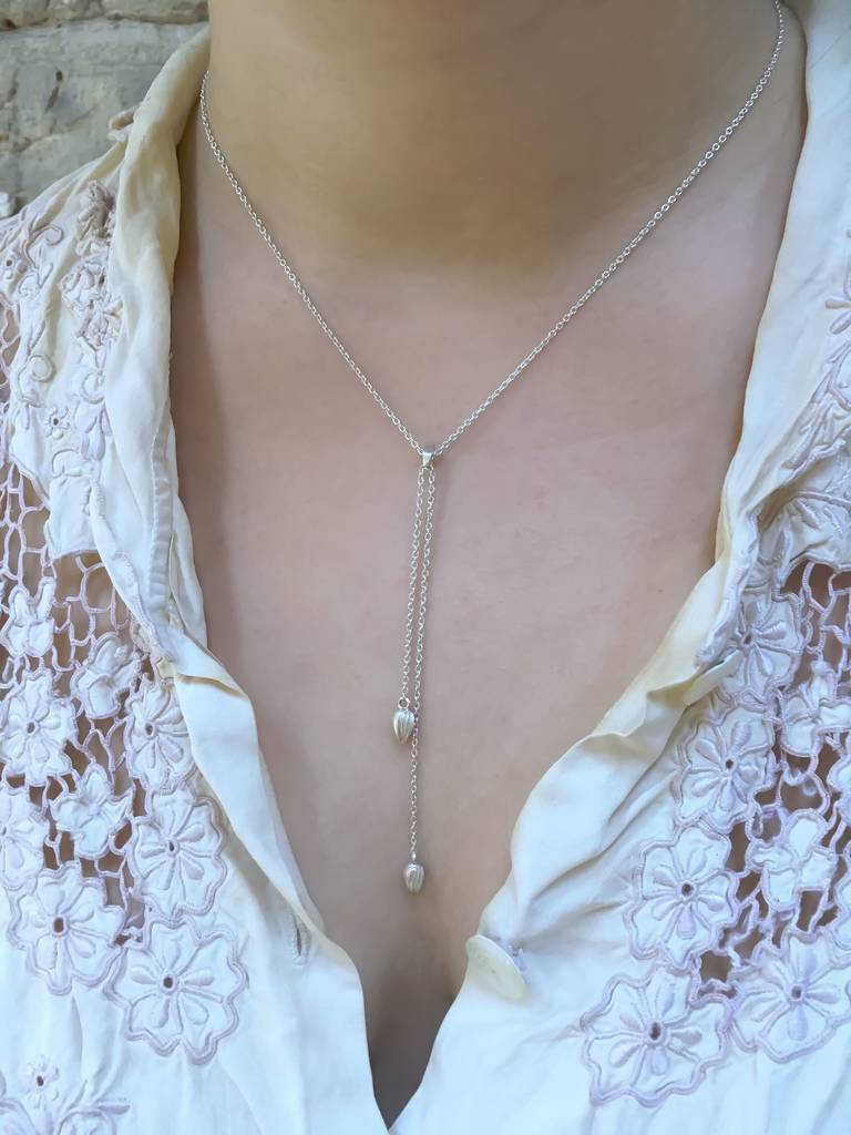 Long Silver Droplet Necklace By Jessica Greenaway | notonthehighstreet.com