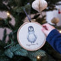 Personalised Penguin 1st Christmas Tree Hoop Decoration, thumbnail 2 of 4