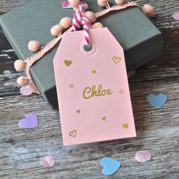 Personalised Gold Foiled Name Wedding Favour Tag, 2 of 5