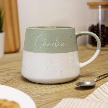 Personalised Sage Green Ceramic Mug, 3 of 4
