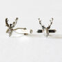 Stag Cufflinks – Silver/Gold Vermeil Plated, thumbnail 1 of 4