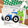 Personalised Blue Tractor Christmas Card, thumbnail 3 of 9