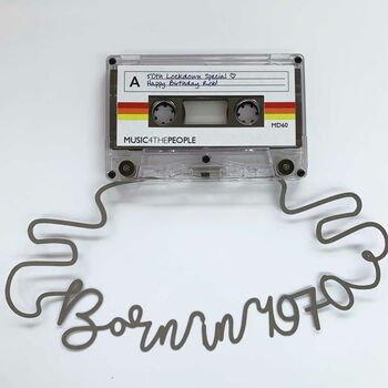 Milestone Year Framed Personalised Cassette Mixtape Art, 4 of 4