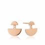 Rose Gold Plated 925 Geometry Ear Jackets, thumbnail 1 of 5