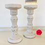 Pair Of Antique Hand Painted Pillar Candlesticks~ 13, thumbnail 5 of 6