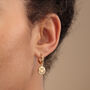 Gold Plated Smiley Face Charm Hoop Earrings, thumbnail 1 of 4