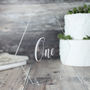 Wedding Table Number In Clear Acrylic Hexagon Shape, thumbnail 1 of 7