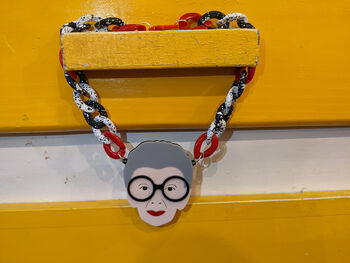Iris Apfel Inspired Necklace And Fiona Chunky Acrylic Links Gift Set, 2 of 7