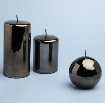 Grey Glass Effect Candles By G Decor, 2 of 6