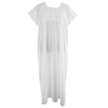 Ladies White Nightdress With Embroidered Yoke 'Serena', 5 of 6