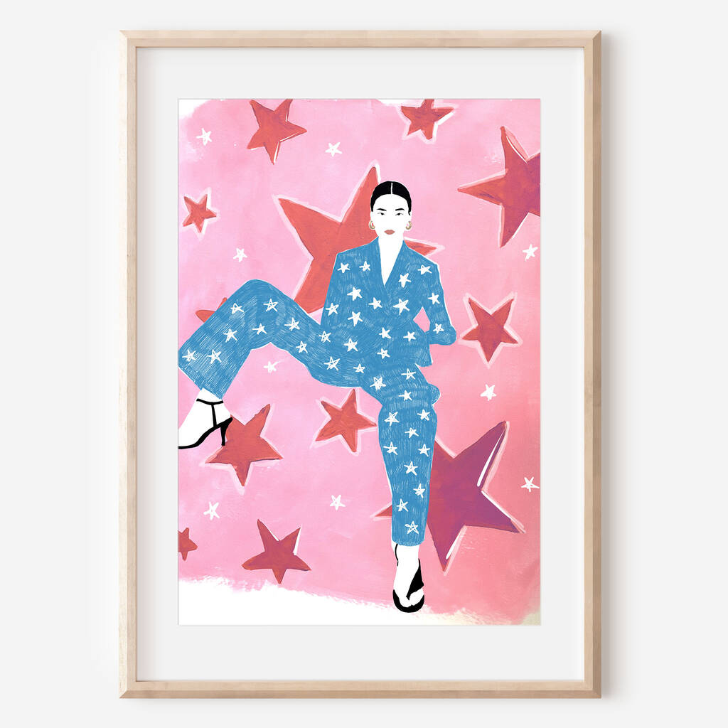 'Star Girl' Fashion Illustration Art Print, 1 of 4