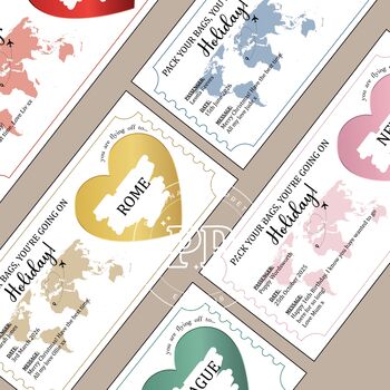 Personalised Holiday Boarding Pass, Scratch Reveal Ticket, 11 of 11