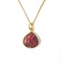 18k Gold Vermeil Plated Garnet Birthstone Necklace, thumbnail 3 of 5