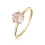 Yellow Gold And 6mm Rose Quartz Ring, thumbnail 2 of 4