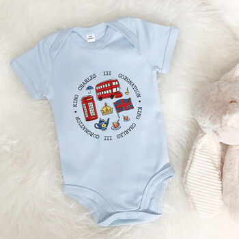 King Charles Coronation Illustrated Babygrow, 3 of 5