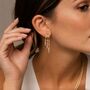 18k Gold Plated Triple Crystal Drop Earrings, thumbnail 1 of 2