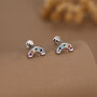 Sterling Silver Rainbow Cz 16 G Flat Back Labret Earrings, thumbnail 1 of 12