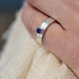 Amethyst February Birthstone Ring Textured Sterling Silver, thumbnail 4 of 11