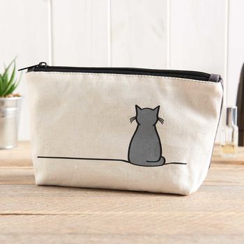 sitting cat zip bag by jin designs notonthehighstreet com sitting cat zip bag