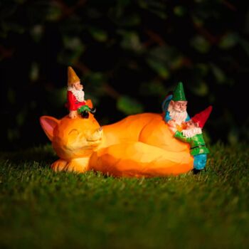 Solar Gnomes And Fox Garden Ornament Statue Figurine, 3 of 9