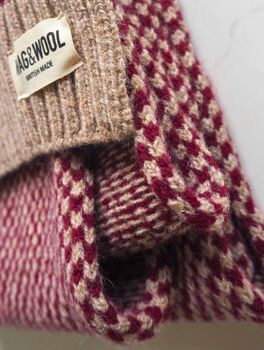 Burgundy Merino Lambswool Scarf, 5 of 5