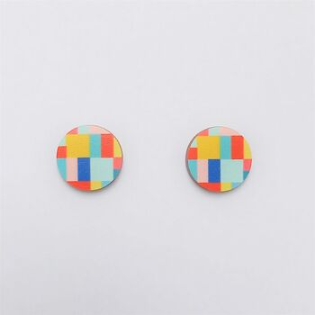 Small Tate Wooden Stud Earrings, 3 of 6