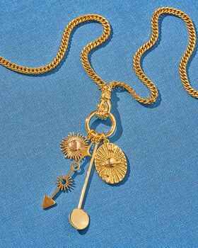 Gold Charm Scooper Necklace, 2 of 2