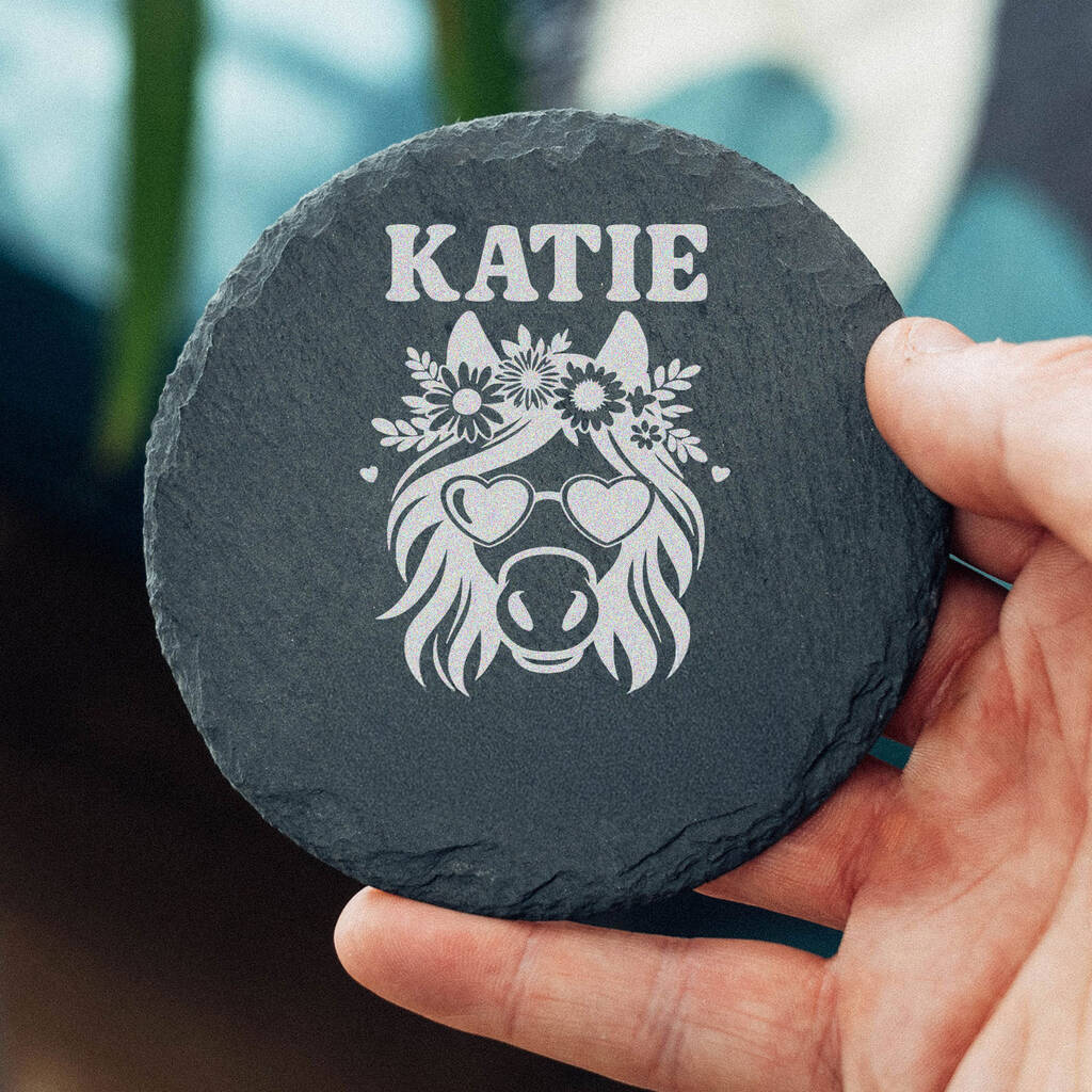 Personalised Horse Lover Gift Equestrian Slate Coaster, 1 of 1
