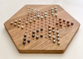 Handmade Wooden Chinese Checkers Board Game, 3 of 6