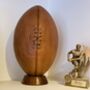 Leather Vintage Style Rugby Ball With Wooden Stand, thumbnail 1 of 2