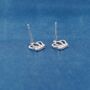 925 Sterling Silver Crown Stud Earrings, thumbnail 5 of 7